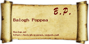Balogh Poppea névjegykártya